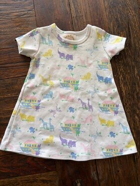 The Beaufort Bonnet Company Pastel Multi-Animal Print Dress - White